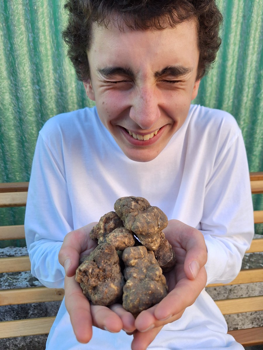 He can't contain his excitement!!! Our full White Truffle menu is back! Buon Appetito😆🍾🥂🍷🍴