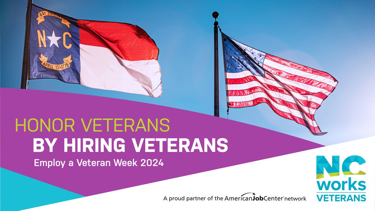 ncworkforce's tweet photo. Governor Roy Cooper has announced that Nov. 11-15 will be #EmployAVeteranWeek in North Carolina! Find out about events being held across the state, starting this week, to help connect #veterans to #jobs and other services: https://t.co/sEfPLqp2Zm
#NCWorks #FirstInTalent #HireVets https://t.co/hqLNKH5nLp