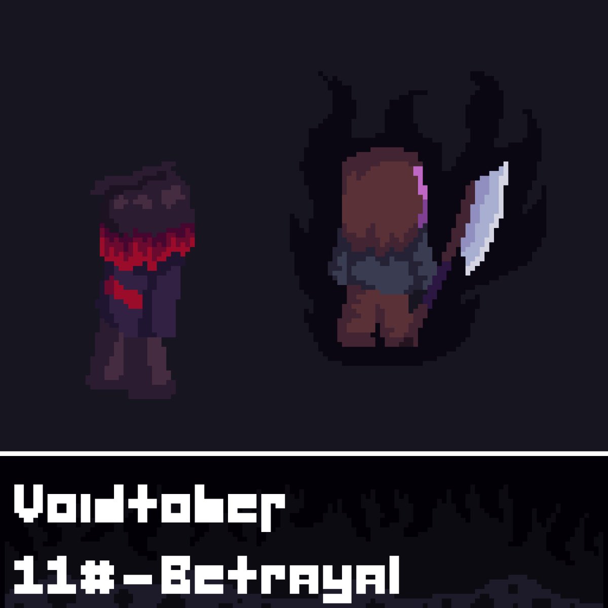 PixelCharalex's tweet photo. VoidTober Drawings from 9-12! #halloween2024 #inktober #undertale #deltarune #pixelart #char https://t.co/lkxPr9Jii0
