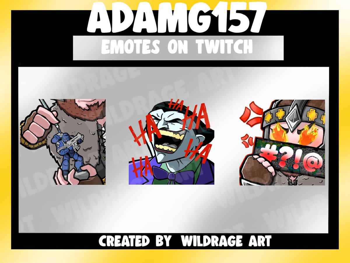 I’m the WORST at consistently remembering to post things I’ve worked on 😂

Here’s emotes I did for my good friend, <a href="/adam_g157/">AdamG157</a> 🩷
(Joker animated)

Go drop him a follow on Twitch!
✨Link in the comments below✨

#twitch #twitchstreamer #emotes #emoteartist #lotr #batman #thejoker