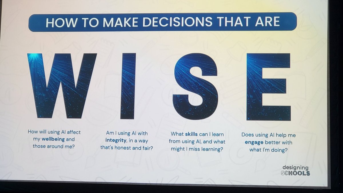 Sabba Quidwai talks #AI at today's lunch #Aurora24 keynote.  When using #artificialintelligence, consider Wellbeing, Integrity, Skills, and Engagement. #KYDLC