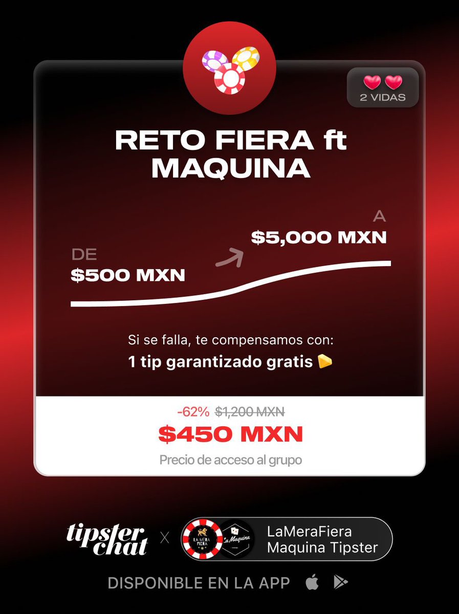 La Maquina (Tipster) (@maquinatipster) on Twitter photo !!VAMOS A GANAR $5000!!
Se viene reto escalera collab <a href="/LaMeraFiera/">La Mera Fiera</a>
Vamos a ganarlo caminando!! 🔥🔥🔥
No te quede fuera! tinyurl.com/reto-fiera-ft-… !!VAMOS A GANAR $5000!!
Se viene reto escalera collab <a href="/LaMeraFiera/">La Mera Fiera</a>
Vamos a ganarlo caminando!! 🔥🔥🔥
No te quede fuera! tinyurl.com/reto-fiera-ft-…