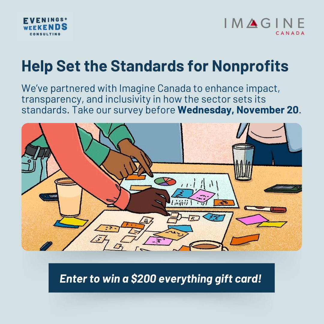 Do you work or volunteer at a nonprofit or charity?

We've partnered with <a href="/ImagineCanada/">Imagine Canada</a> to ensure that their standards process is inclusive and relevant to people like you. 

Take our 15-minute survey, and you'll be entered to win a $200 gift card! qualtricsxmgw2tjwfch.qualtrics.com/jfe/form/SV_ag…