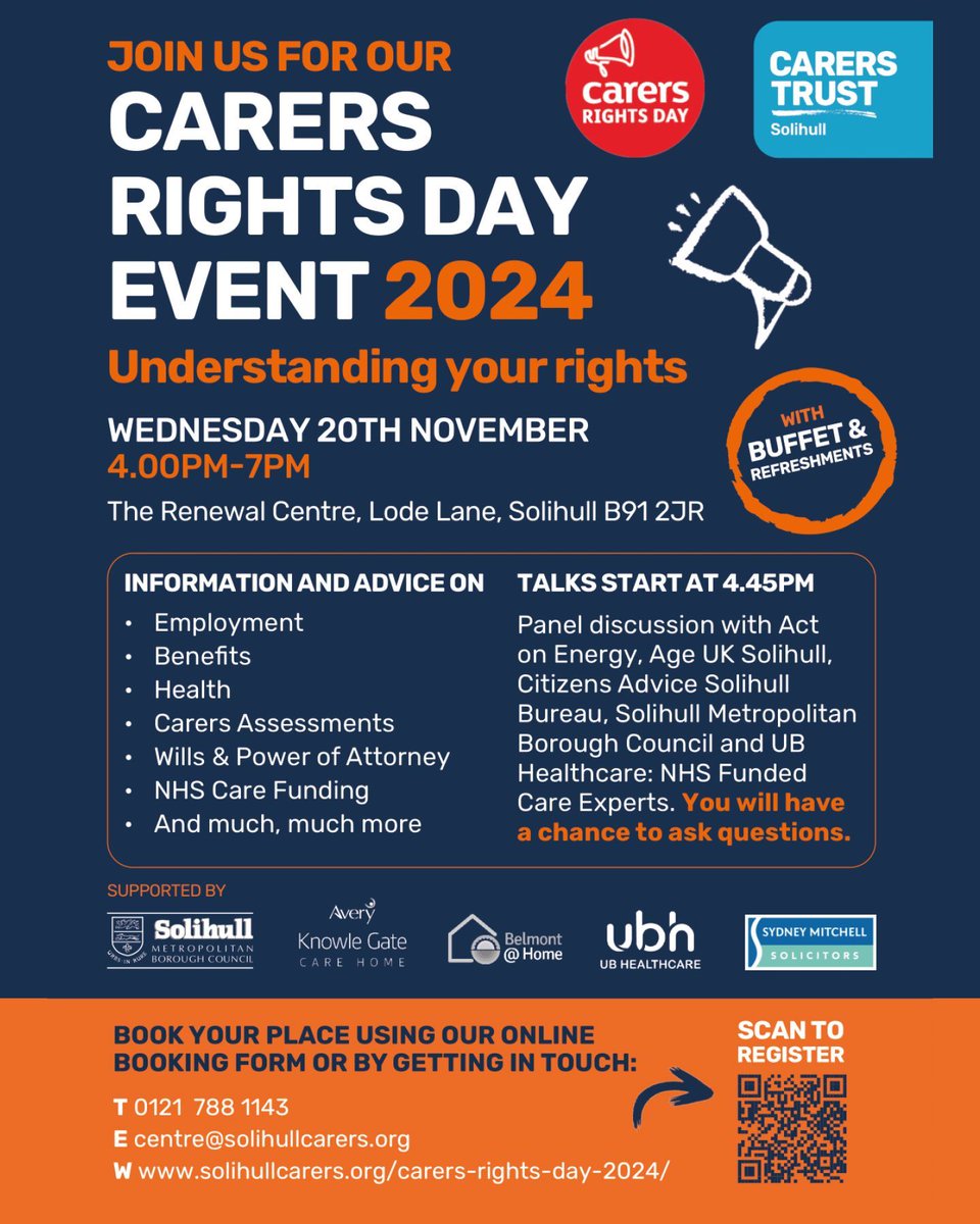🎉16 DAYS TO GO! 🎉
Join us for our Carers Rights Day Information event! 

Can't be there on the day but still have questions? No problem! Send us your questions and we will ask them on your behalf. Make sure to visit our website after the event for all videos and answers 🎧😃