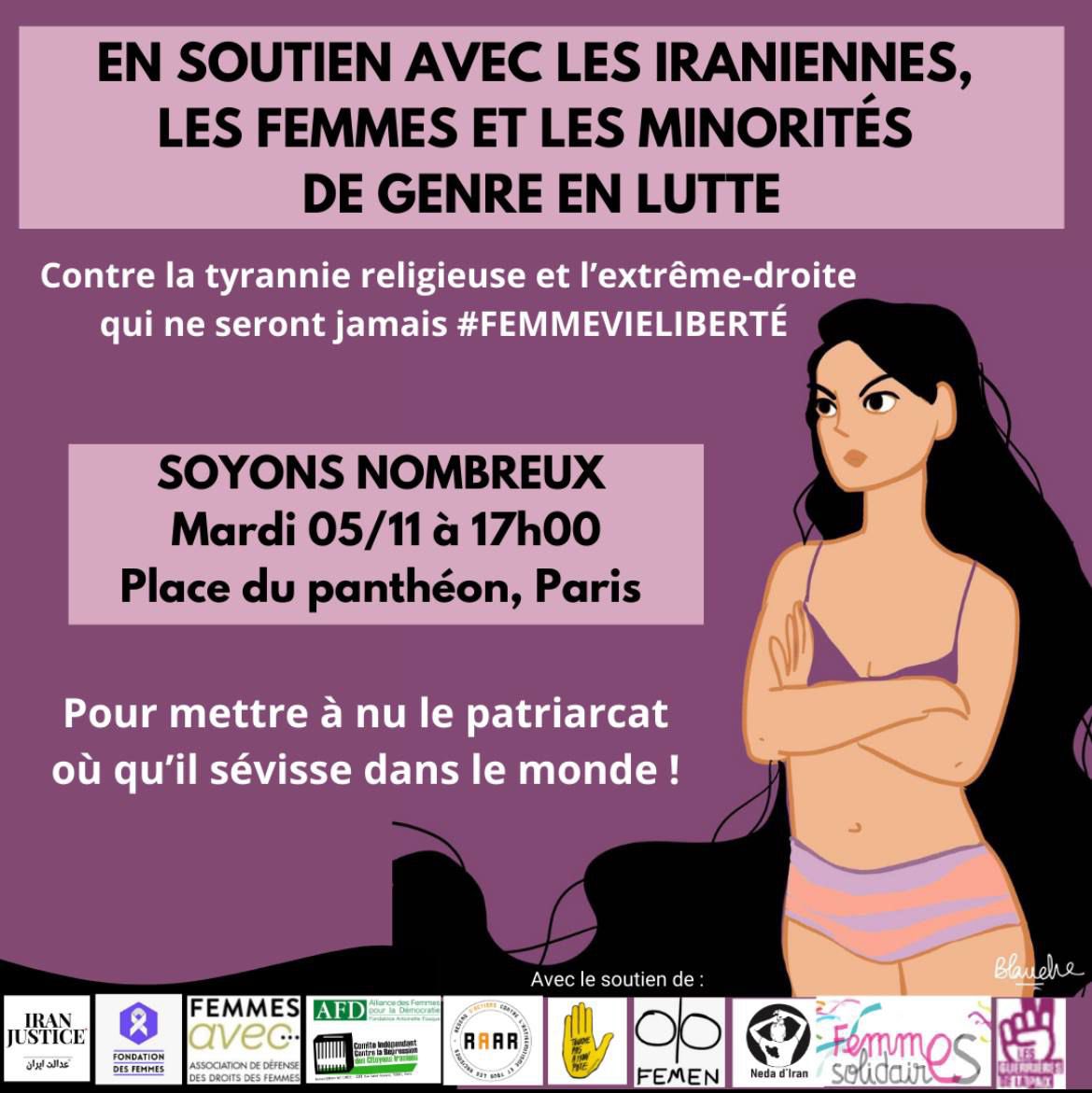 Fr_Bechieau's tweet photo. En soutien à #AhooDaryaei, aux femmes iraniennes, aux minorités de genre persécutées par les mollahs, nous serons https://t.co/ghbbBGH42m mardi 5 novembre place du Panthéon à #Paris ! #Iran #FemmeVieLiberté #ZanZendegiAzadi #JinJiyanAzadi #WomanLifeFreedom @ParisUrgence @afpfr https://t.co/3qjo3PfQk6