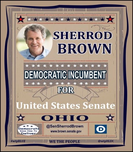 #wtpBLUE                 #wtpGOTV24 
#DemVoice1             #ProudBlue 

Sherrod Brown (D) Ohio;

“. Ohios police, firefighters and educators 
deserve to get full Social Security they 
earned from the jobs they’ve done throughout their careers.
I wrote the bill to