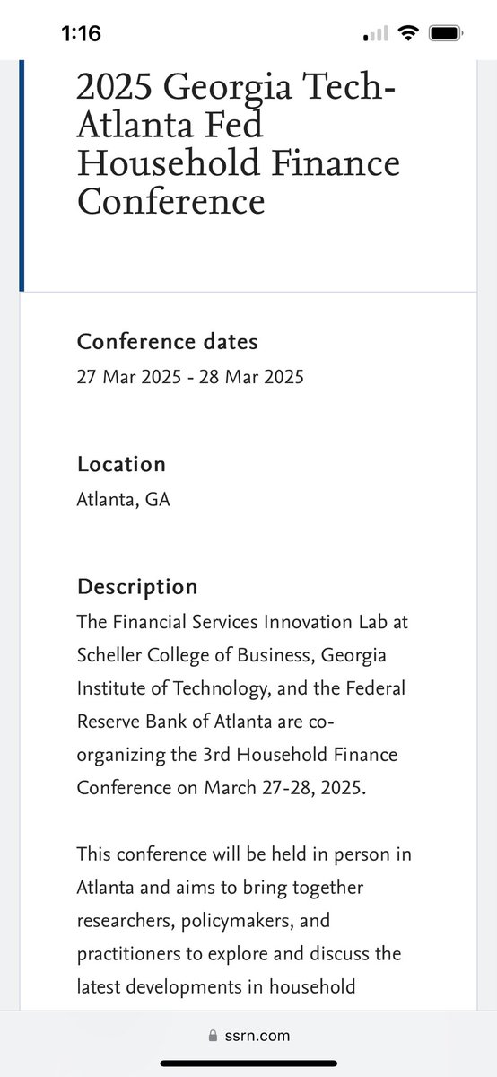 Alex Hsu 許家樺 (@mgofinance) on Twitter photo The 3rd <a href="/GeorgiaTech/">Georgia Tech</a>-ATL Fed Household Finance Conference is seeking submissions for presentation. <a href="/ProfJAParker/">Jonathan A. Parker</a> will be the keynote speaker. Deadline is Nov. 18. Please join us! SSRN link:
ssrn.com/index.cfm/en/j…
<a href="/sc_cath/">Sylvain Catherine</a> <a href="/SashaIndarte/">Sasha Indarte</a> <a href="/paulgp/">paulgp</a> <a href="/amiyatosh/">Amiyatosh Purnanandam</a> <a href="/livskim/">Olivia Kim</a> <a href="/EmilVerner/">Emil Verner</a> The 3rd <a href="/GeorgiaTech/">Georgia Tech</a>-ATL Fed Household Finance Conference is seeking submissions for presentation. <a href="/ProfJAParker/">Jonathan A. Parker</a> will be the keynote speaker. Deadline is Nov. 18. Please join us! SSRN link:
ssrn.com/index.cfm/en/j…
<a href="/sc_cath/">Sylvain Catherine</a> <a href="/SashaIndarte/">Sasha Indarte</a> <a href="/paulgp/">paulgp</a> <a href="/amiyatosh/">Amiyatosh Purnanandam</a> <a href="/livskim/">Olivia Kim</a> <a href="/EmilVerner/">Emil Verner</a>