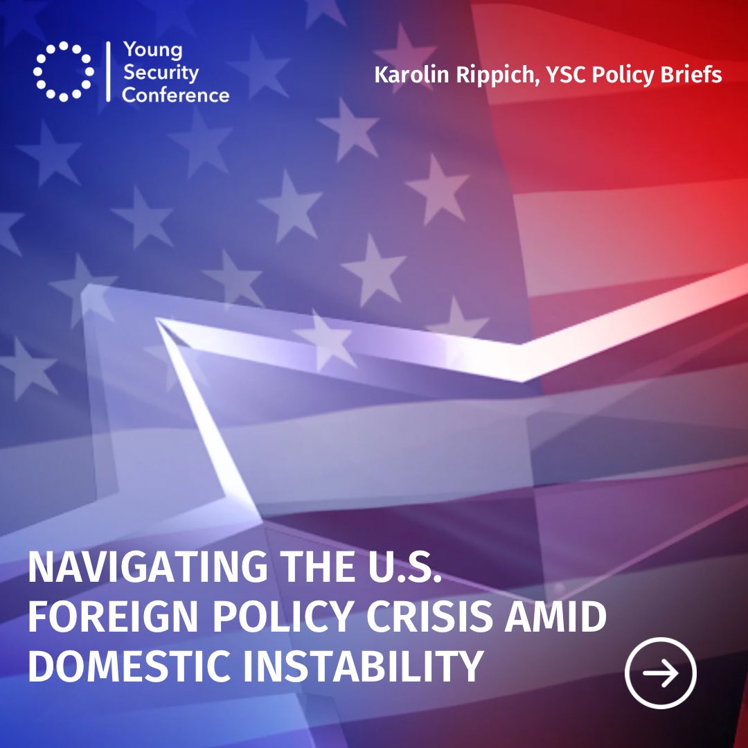 YSConference's tweet image. 🇺🇸 Tomorrows' #USAElections brings back the focus domestic instability and what this means for its foreign policy strategy. 👉Our #YSC policy brief shows a course of action for the stabilization of the foreign policy regardless of the election outcome: youngsecurityconference.com/publications-a…