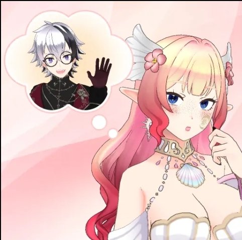SirenityVT's tweet photo. Everyone keeps asking me if I have stickers of my VTuber avi, & the short answer... Is yes I do. Here's one with me & my husband! #koifishgoddessofgoodfortuneandlight #beyondthevail #darsis #sirenity #sirenityvt #vtuber #dragon #koi #mermaid #reality #reality_app_official https://t.co/Txi3UJu3mR
