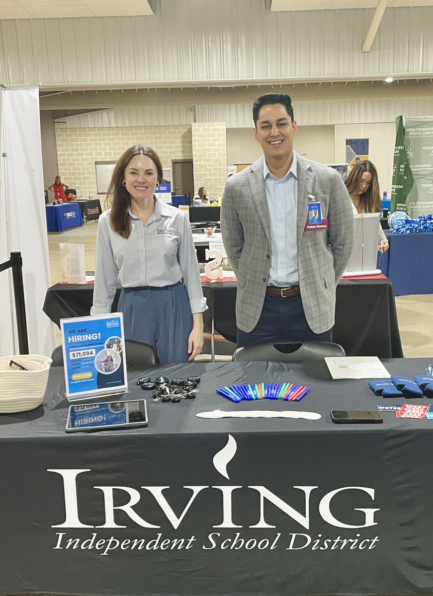 Enjoyed a great day recruiting future educators at the Texas A&amp;M Education Career Fair! Excited to bring some talented Aggies to Irving ISD and strengthen our team with their passion and dedication. Always good to be back in Aggieland—Gig ’em! 👍
#IgniteIrvingISD