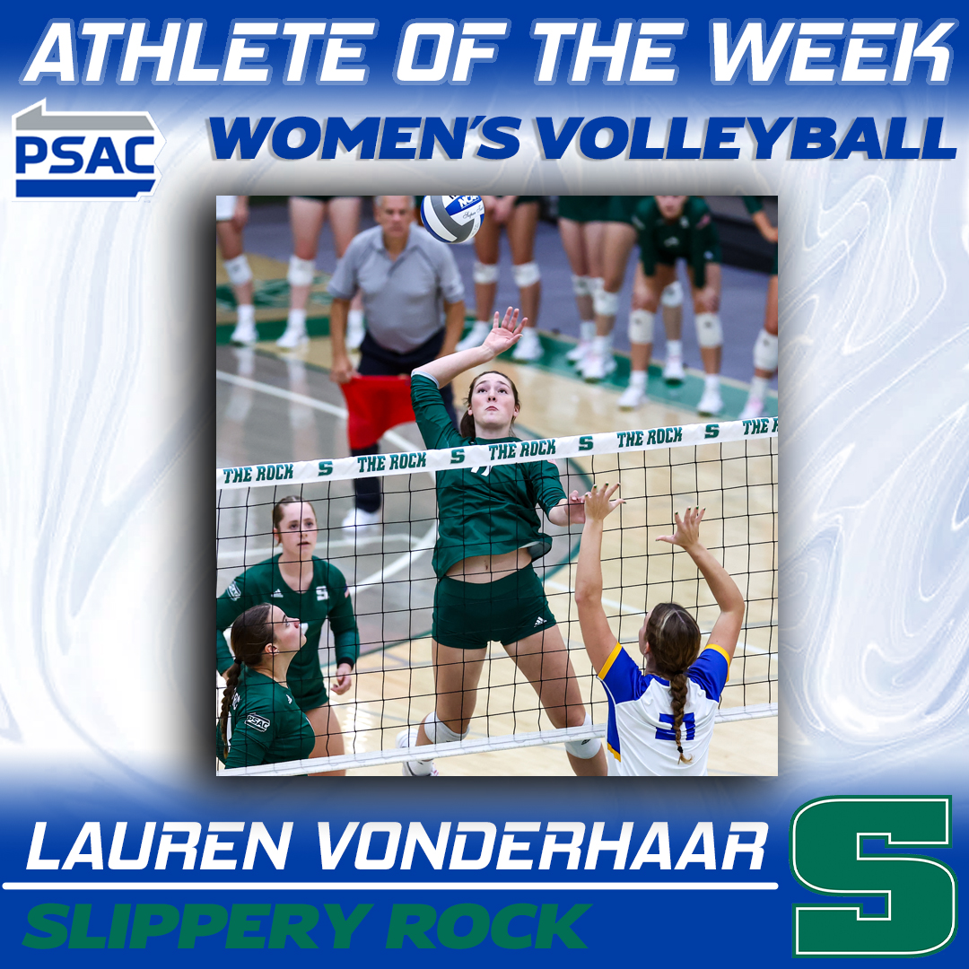 PSACsports's tweet photo. VOLLEYBALL: Your #PSACVB Athletes of the Week!
WEST
Athlete: Cassidy Snider, @ClarionEagles
Defensive: Lauren VonderHaar, @Rock_Athletics
EAST
Athlete: Kearstin Davis, @ShipURaiders
Defensive: Harli Zeitz, @SURamsOfficial
Full story: ๐https://t.co/qkCtoQAe2d
#PSACProud https://t.co/DNL5WJujkW