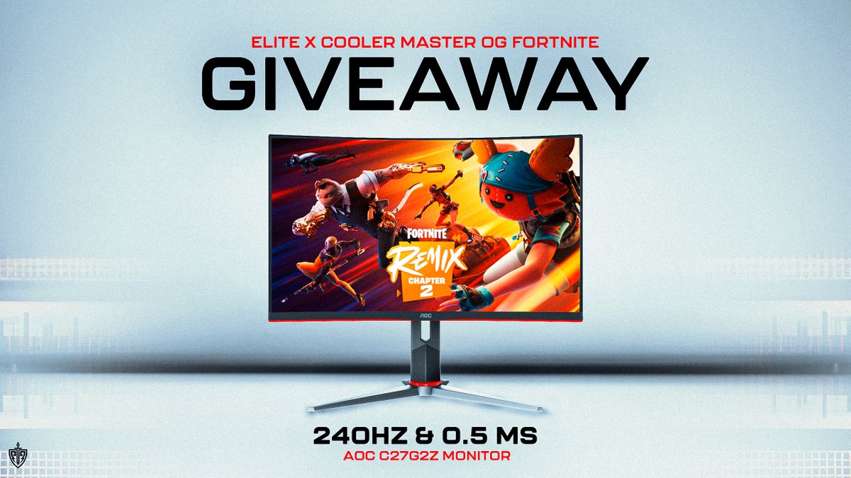 EliteEsports's tweet image. 📺 240hz Monitor GIVEAWAY for OG Fortnite 📺

TO ENTER:
✅ Follow @EliteEsports &amp;amp; @CoolerMaster_NA
♻️ Retweet
👬 Tag a friend

📌 Check BELOW for Additional Entries