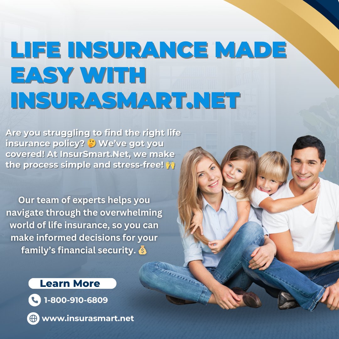 Insurasmartnet's tweet image. 📷 What you get with InsuraSmart.Net: 📷 Customized life insurance options based on your needs 📷 Access to multiple top-rated companies 📷 Personalized, unbiased advice from licensed professionals  #fyptwitter  #insurance