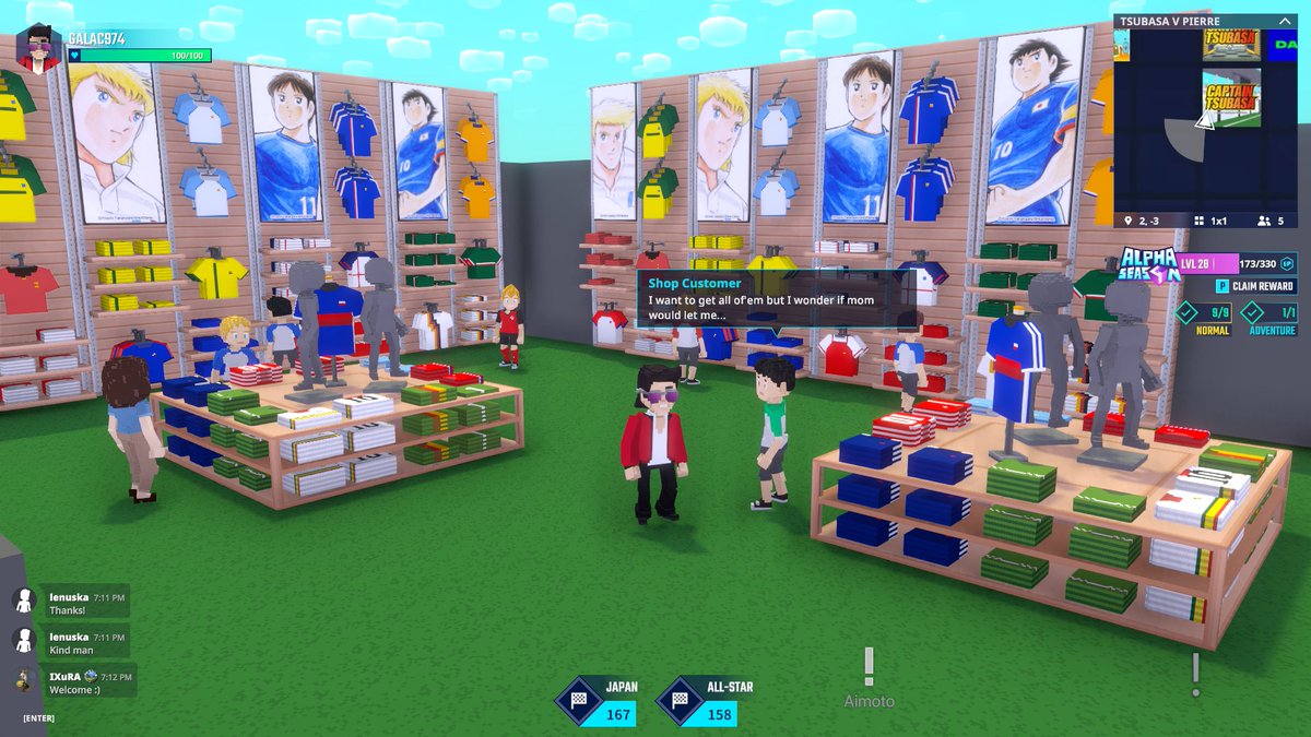 galac974_'s tweet photo. ⚽ Tsubasa vs Pierre? Epic showdown in @TheSandboxGame! Grabbed some sweet merch at the Football Wear Shop. Ready to join the match? ⚽ https://t.co/PWWimI279I #TheSandbox #AlphaSeason4 #AS4SocialChallenge https://t.co/wRLsYrDD6L