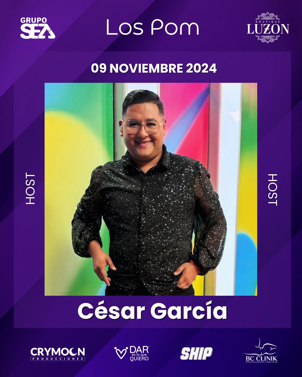 Cesar García Host de nuestra 4a Edición de #LosPOM 2024

Siempre orgulloses de quienes somos, lo que hacemos y compartimos como comunidad LGBTTTIQ+ 🏳️‍🌈🏳️‍⚧️
