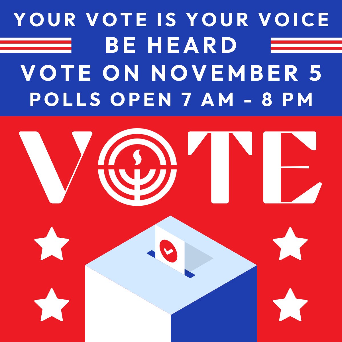 Your vote is your voice. Be heard. Haven’t voted absentee or early? Go to your polling location &amp; vote on Tues., Nov. 5, from 7 am-8 pm. Remember to bring your photo ID. Verify your voter registration, find your polling place &amp; see what’s on your ballot at myvote.wi.gov