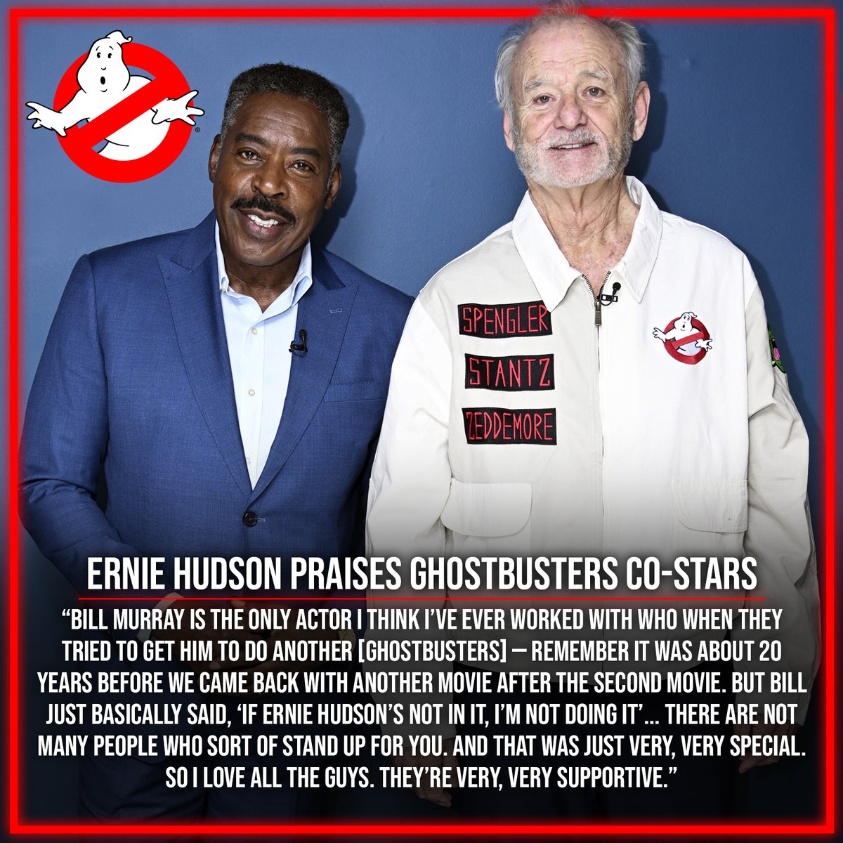 This weekend at Rhode Island Comic Con, Ernie Hudson praised his fellow Ghostbusters co-stars, particularly Bill Murray.

FULL FEATURE: ghostbustersnews.com/2024/11/03/ern…