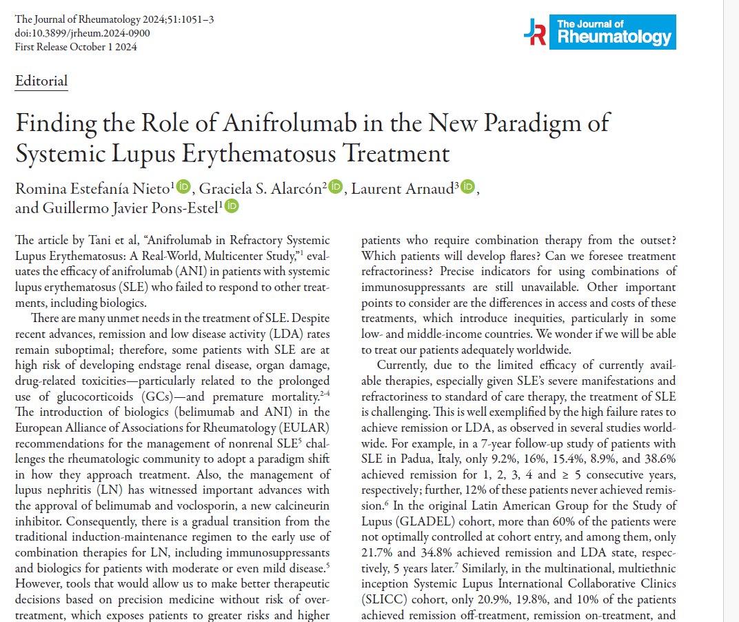 jrheum's tweet photo. Editorial

Finding the Role of Anifrolumab in the New Paradigm of Systemic Lupus Erythematosus Treatment

📖 https://t.co/2t1hMjcvo6

#anifrolumab #lupus #remission https://t.co/qEpBxmqMND
