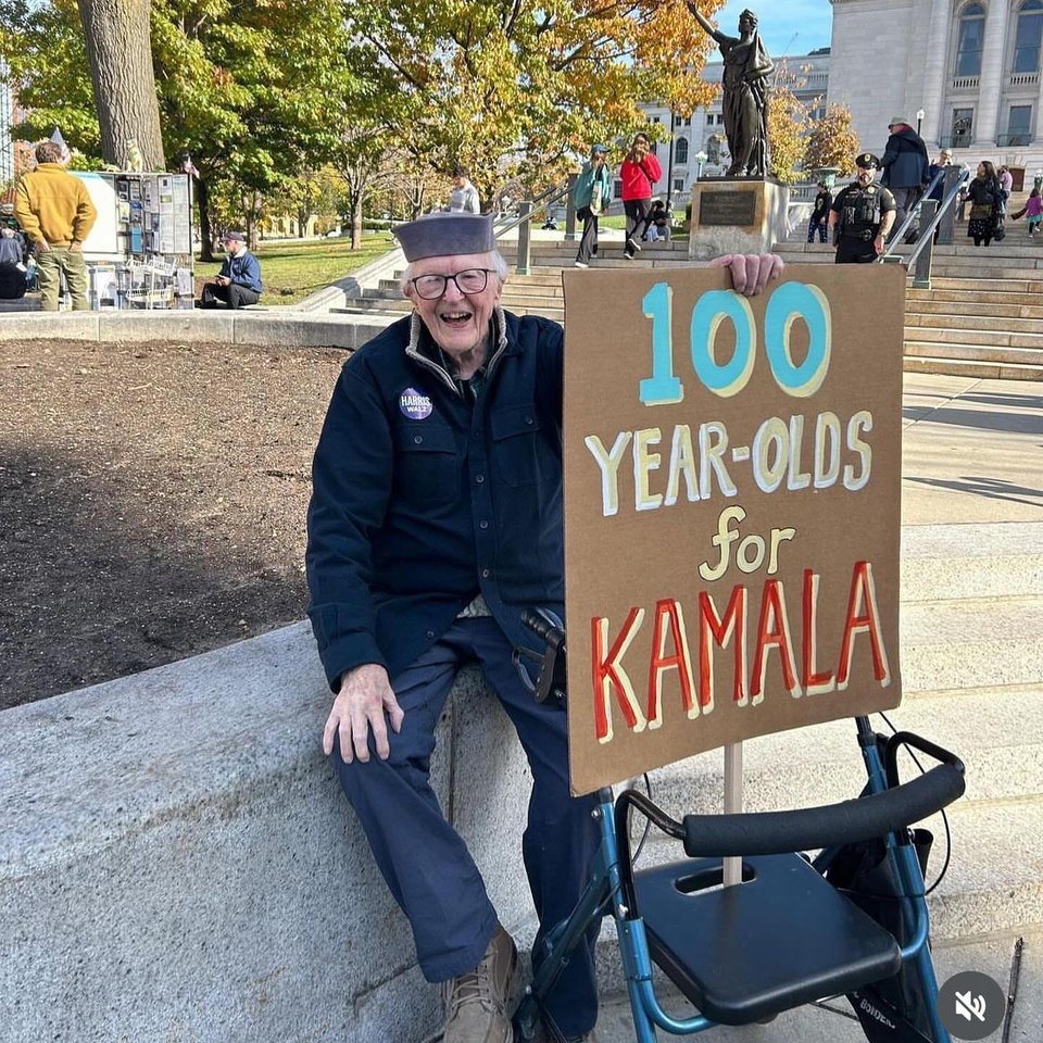 📣 📣 You're never too old to resist Republican hate, lies, greed and division mongering.   

But if you don't vote Blue up AND down ballot tomorrow, you may never grow old‼️ 

#HarrisWalz2024InALandslide #DemsUnited