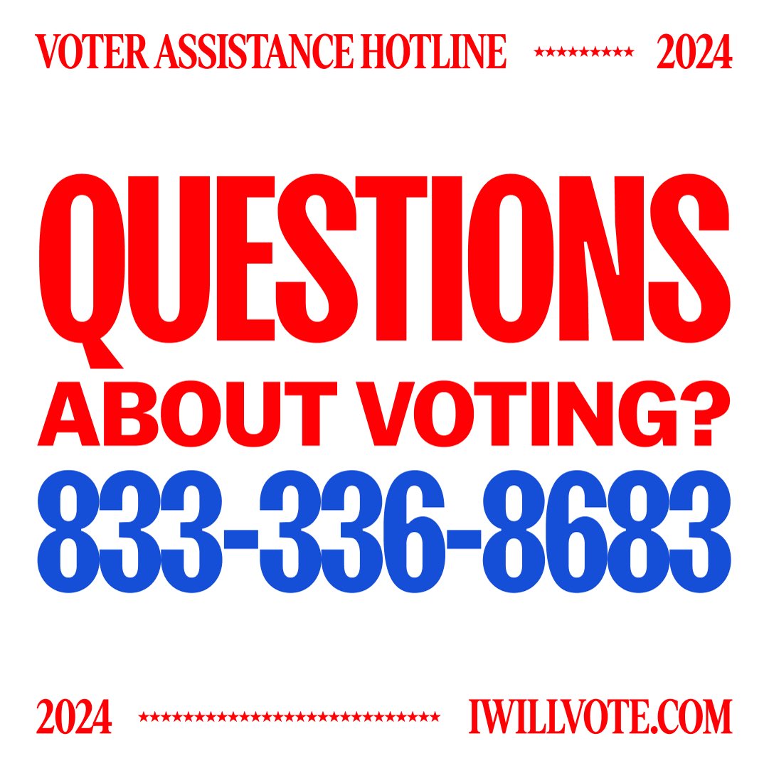 KnowaDeBaraso's tweet photo. Any question about voting? Call 833-336-8683 https://t.co/cXxywBRaLB