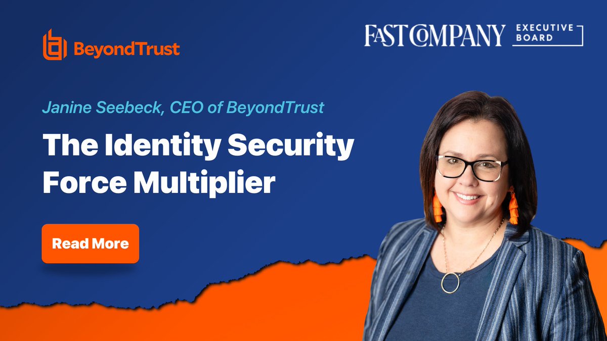 BeyondTrust's tweet image. Take a read of our CEO&apos;s, Janine Seebeck, latest article for Fast Company, looking at how PAM can be the identity security force multiplier you&apos;re looking for.

fastcompany.com/91209554/the-i…

#IdentitySecurity #PrivilegedAccess #PAM #PathstoPrivilege