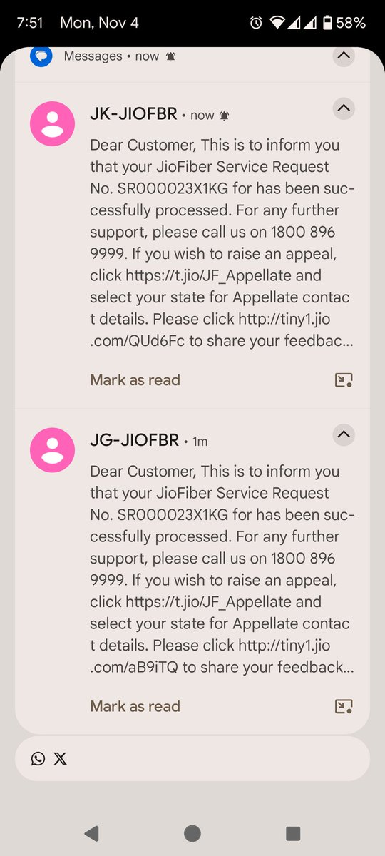 921Jeet's tweet photo. @JioCare This is what I am talking about, I keep getting these msgs but the system is not working.
What bloody nonsense is this https://t.co/1ywUIdKTD3
