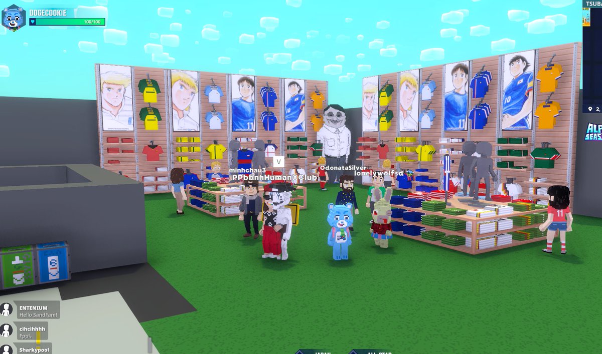 ⚽ Tsubasa vs Pierre? Epic showdown in <a href="/TheSandboxGame/">The Sandbox</a>! Grabbed some sweet merch at the Football Wear Shop. Ready to join the match? ⚽ register-landings.sandbox.game/alphaseason4-s… #TheSandbox #AlphaSeason4 #AS4SocialChallenge