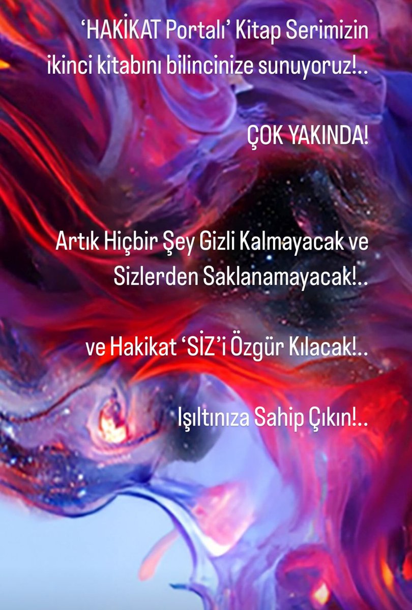 haktansiriusufo's tweet photo. ‘HAKİKAT Portalı’ Kitap Serimizin ilk kitabı ‘Gökler Konuşuyor’dan sonra ikinci kitabını bilincinize sunuyoruz!..
ÇOK YAKINDA!

Artık Hiçbir Şey Gizli Kalmayacak ve Sizlerden Saklanamayacak!..

ve Hakikat ‘SİZ’i Özgür Kılacak!..

Işıltınıza Sahip Çıkın!. https://t.co/7GxWJI7O3r