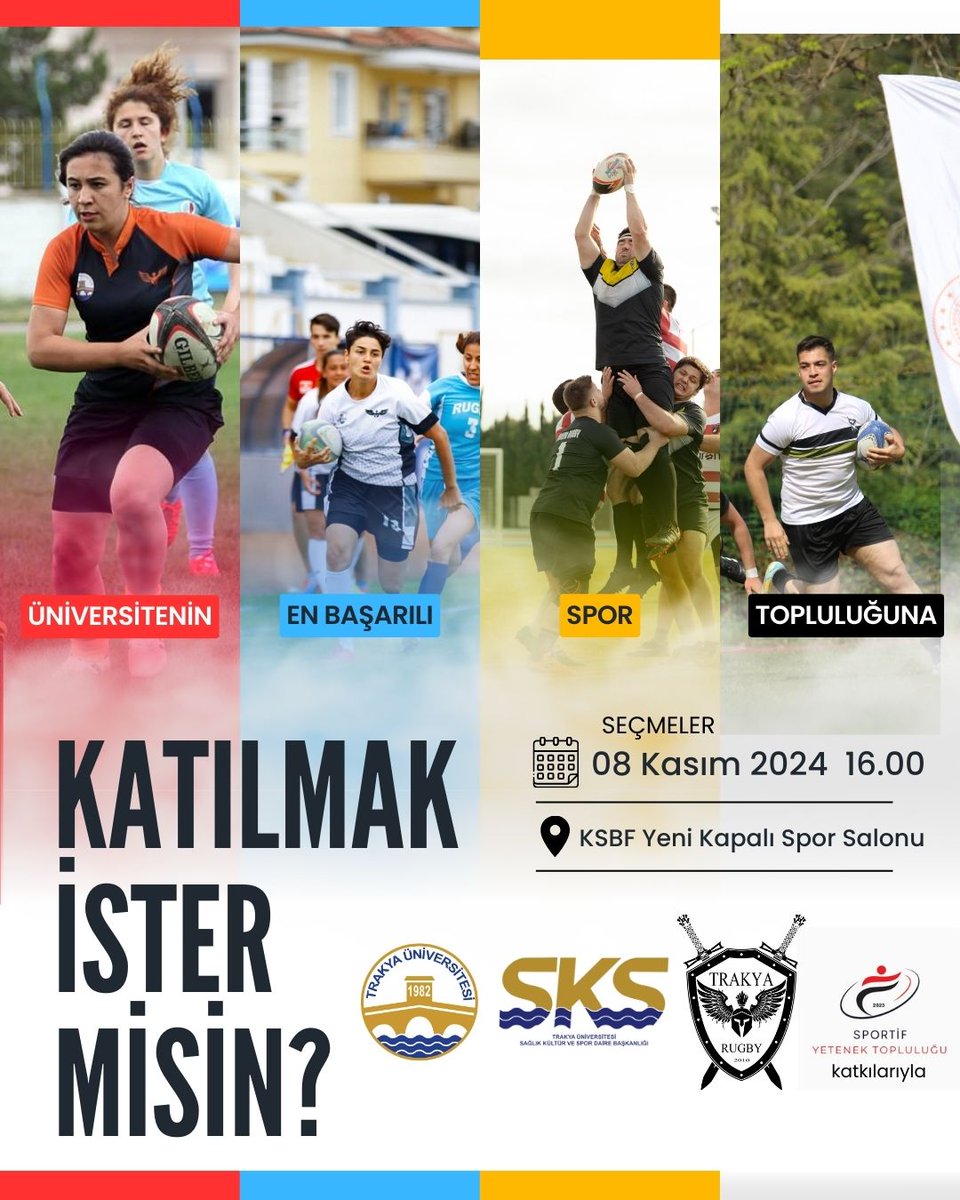 Aramızda olman için gerekçen çookkk🏉

Trakya Ragbi, yeni takım arkadaşlarını arıyor. Ragbiyi denemek isteyen herkesi bekliyoruz. 💪

#trakyarugby #rugby #edirne #trakyaüniversitesi <a href="/trakya_univ/">Trakya Üniversitesi</a>