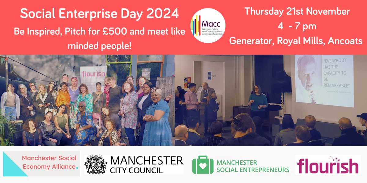 Manchester Social Entrepreneurs (@mcrsocent) on Twitter photo On Nov 21st #SocialEnterpriseDay we invite @BethPowell1 to share the story behind <a href="/CreativeCityGM/">Creative City</a> & the #impact it creates
Also if you have a social enterprise idea fill out the EOI for a chance to pitch & win a £500 prize
meetup.com/manchester-soc…
#McrSocEnt #SocEnt #Competition On Nov 21st #SocialEnterpriseDay we invite @BethPowell1 to share the story behind <a href="/CreativeCityGM/">Creative City</a> & the #impact it creates
Also if you have a social enterprise idea fill out the EOI for a chance to pitch & win a £500 prize
meetup.com/manchester-soc…
#McrSocEnt #SocEnt #Competition