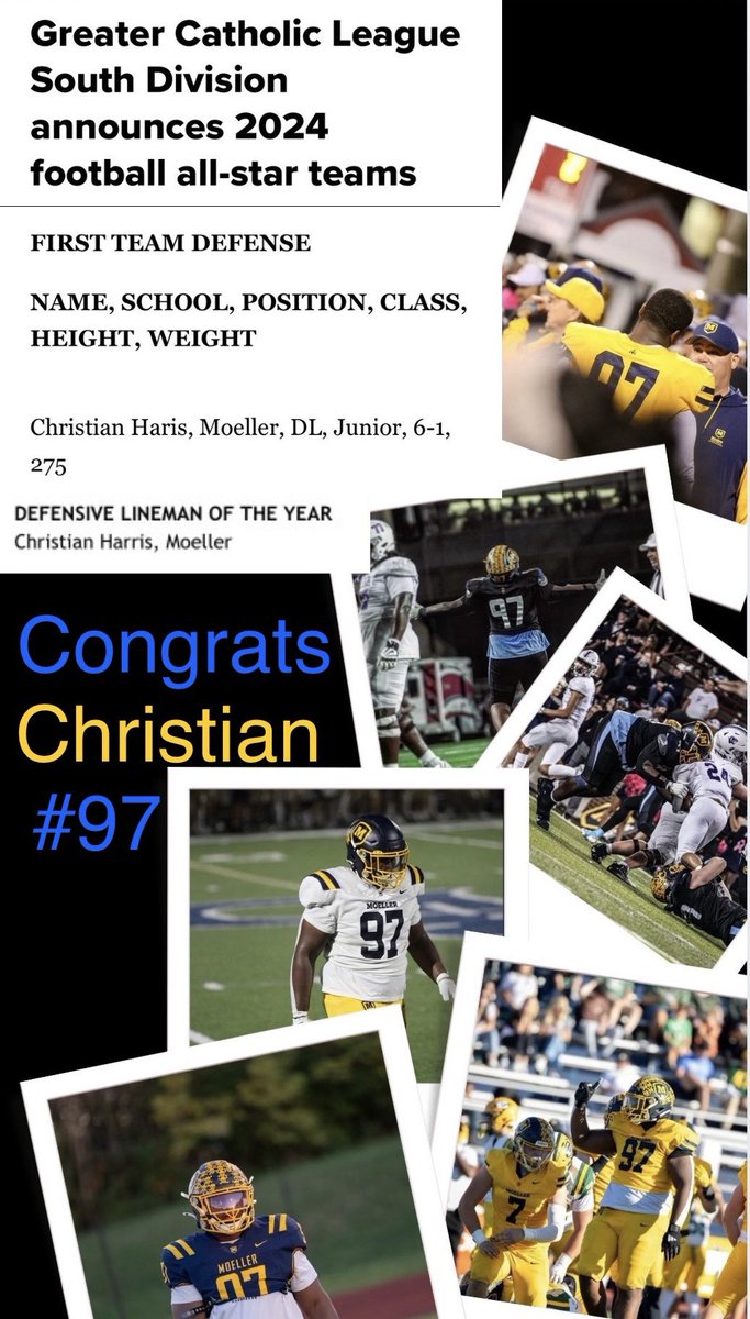 BranLumill730's tweet photo. Big Congrats to my favorite football player #97 @ChristianHMoe26 #InGodsPerfectTime #KeepWorking #BigMoe #BigDawg 🟦🟨🏈 @TonyAcito  @MoellerFootball @E_Ogletree  @ZachEdwards_ @CoachNickSharp https://t.co/BlSjFMdkS3