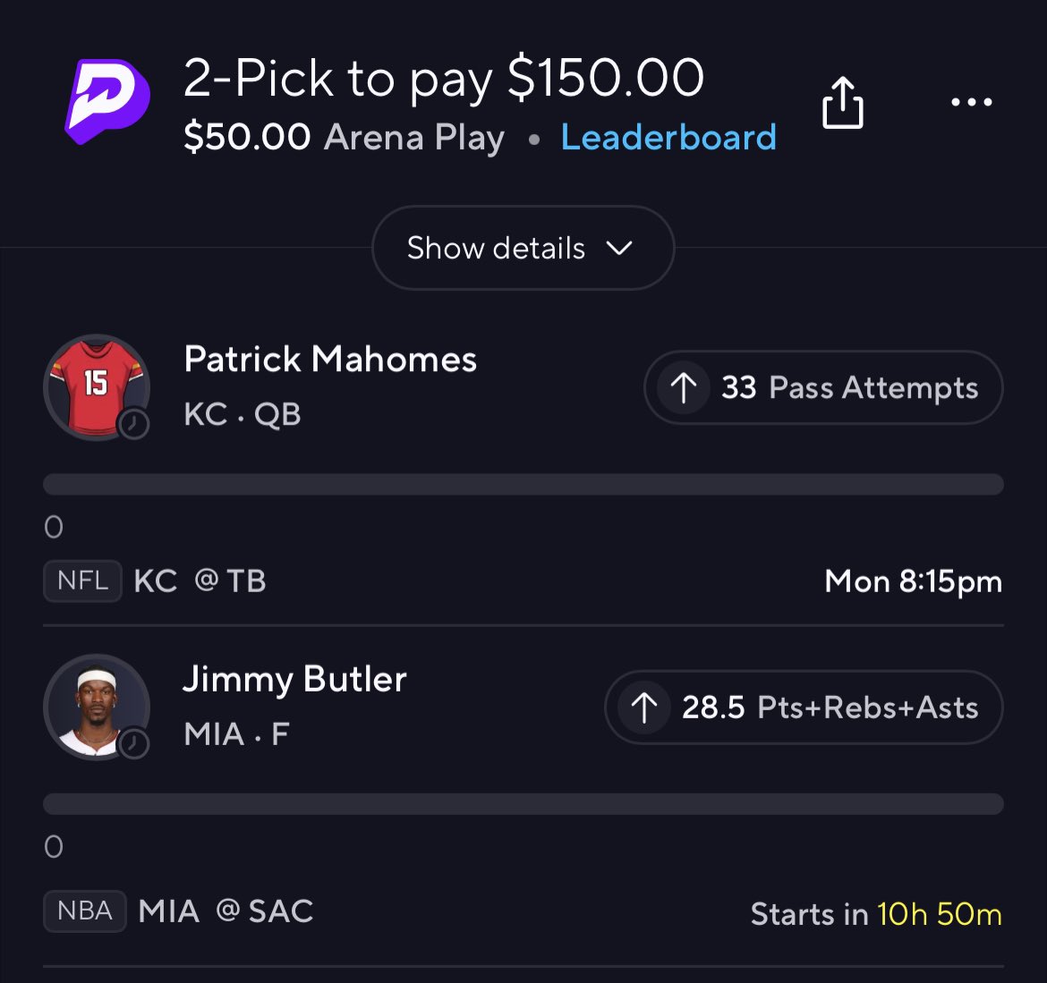 BreadmakerBets's tweet image. Ladder Day 1 🪜 🍞 

50 -&amp;gt; 150$ ❔
100 -&amp;gt; 300$
200 -&amp;gt; 600$
400 -&amp;gt; 1200$
800 -&amp;gt; 2400$

#PrizePicks #NFL #potd #NBA