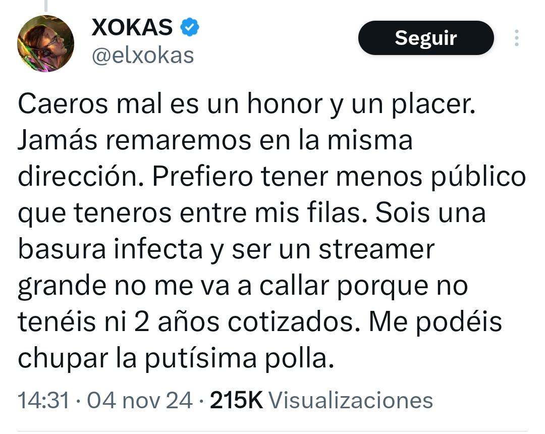 Se me ha doblado un dedo de tanto aplaudir esto. Es el Mourinho de los streamers y se la suda todo.