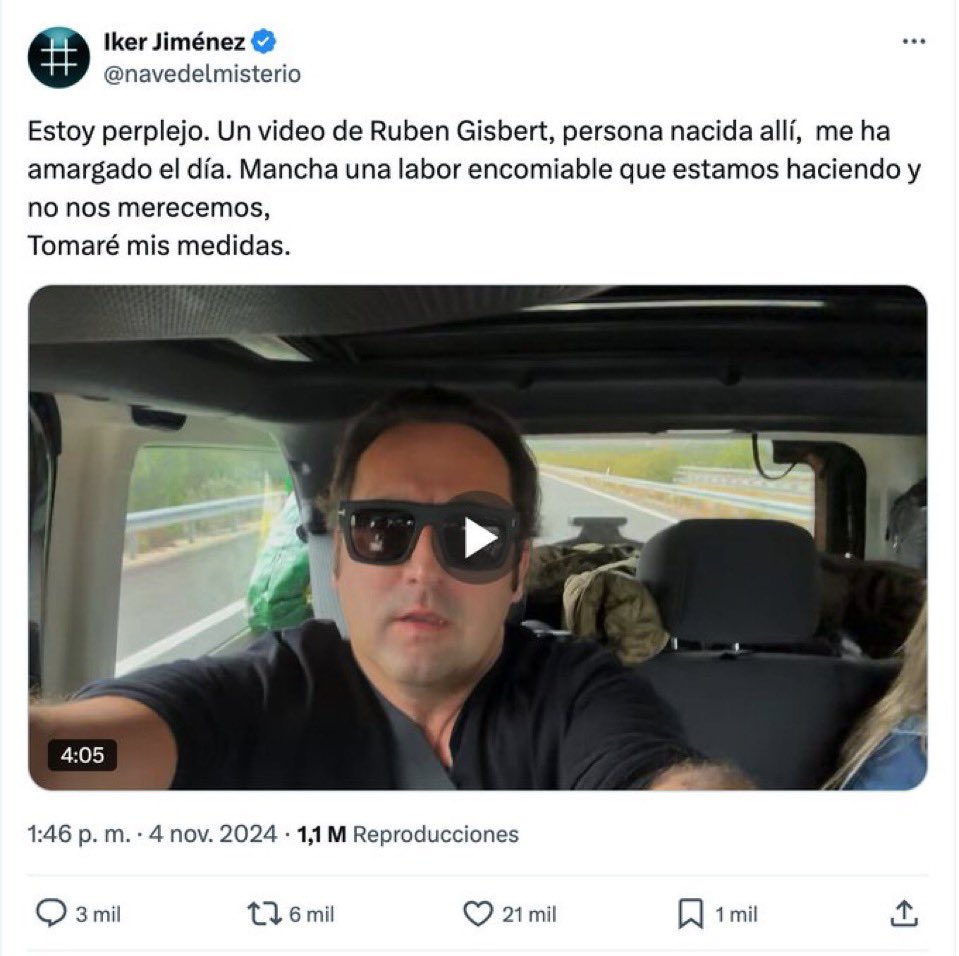Iker Jiménez conoce muy bien a Rubén Gisbert y sabe muy bien a quien se debe. Para los que seáis más inocentes, Iker no se ha llevado ninguna sorpresa ni está perplejo, lo han pillado con el carrito del helado, y no quiere caer junto a Gisbert, tras el vídeo que se ha hecho viral
