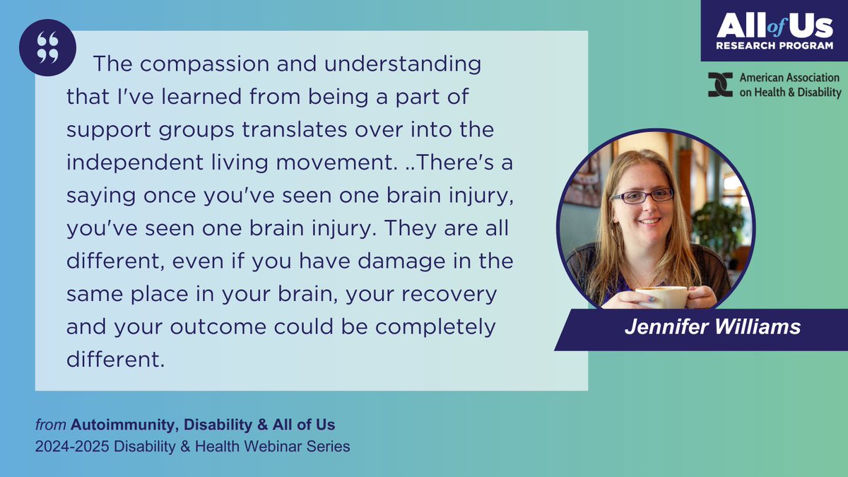 In a recent panel hosted by @aahd1, panelists shared
their perspectives on autoimmune conditions + the
importance of inclusive health research for better care. Be part of improving health research on non-apparent
disabilities with <a href="/AllofUsResearch/">AllofUsResearch</a>::
bit.ly/AllofUsInclusi…