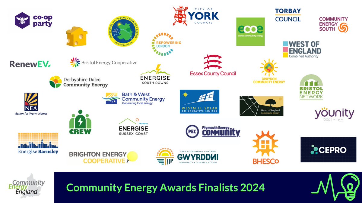 🌟 Exciting news! The finalists for the 2024 #CommunityEnergy Awards are revealed 🎉

From innovative projects to inspiring leaders, these nominees are shaping a sustainable future for all🌍💡

Read their stories here:

communityenergyengland.org/events/communi…