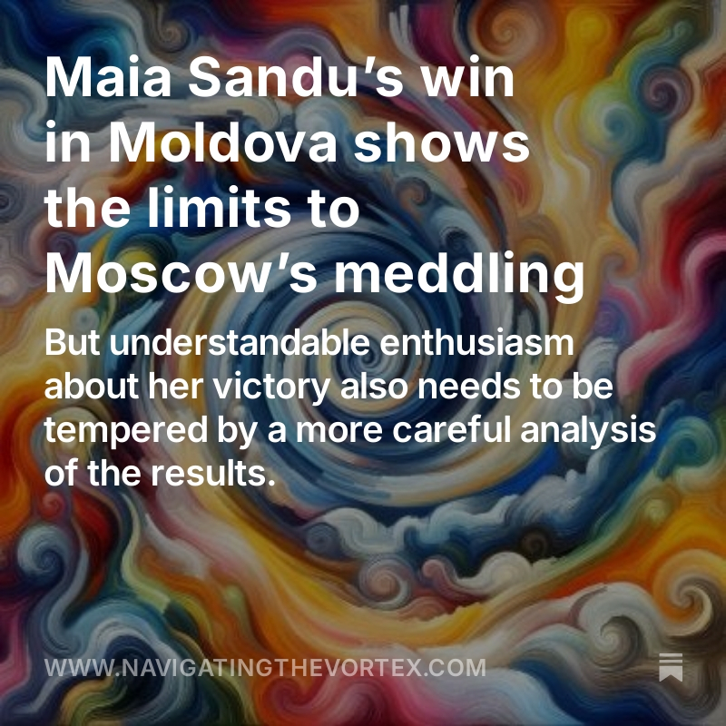 Stefan Wolff (@stefwolff) on Twitter photo A presidential elections that has turned out well: my thoughts on the outcome in Moldova for <a href="/navvortex/">Navigating the Vortex</a> -- navigatingthevortex.com/.../maia-sandu…...
#Moldova #EuropeanUnion #Russia #Georgia A presidential elections that has turned out well: my thoughts on the outcome in Moldova for <a href="/navvortex/">Navigating the Vortex</a> -- navigatingthevortex.com/.../maia-sandu…...
#Moldova #EuropeanUnion #Russia #Georgia