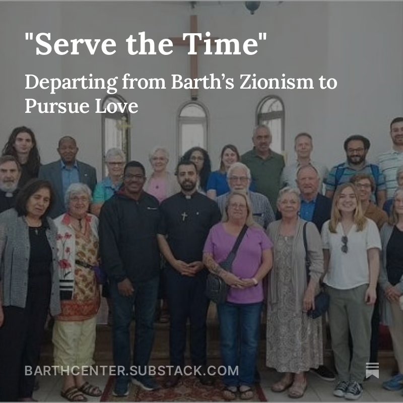Rev. Dr. Shannon Smythe offers a powerful reflection on Barth’s Zionism and the Christian imperative to love. Read more: barthcenter.substack.com/p/serve-the-ti…