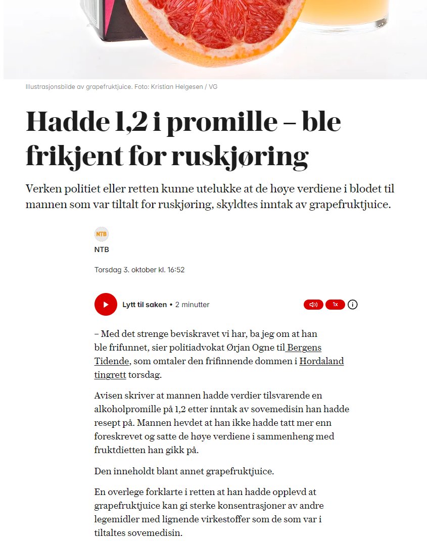 Domstolene: Spor av THC fra uken før? Ingen tvil - skyldig.

Også domstolene: