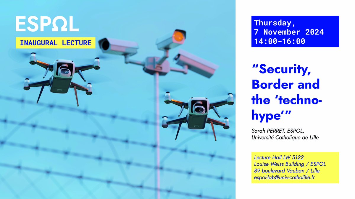 ESPOL-Lab @espol-lab.bsky.social (@espol_lab) on Twitter photo What impacts for the drive to 'datafy' on the governance of borders and their security? Come to <a href="/SarahCPerret/">sarahperret.bsky.social</a>'s inaugural lecture to find out!
📅 Thu, 7 November 2024
🕐 14:00-16:00
📍LW S122
Register👉forms.office.com/e/vMpZ7FLShH What impacts for the drive to 'datafy' on the governance of borders and their security? Come to <a href="/SarahCPerret/">sarahperret.bsky.social</a>'s inaugural lecture to find out!
📅 Thu, 7 November 2024
🕐 14:00-16:00
📍LW S122
Register👉forms.office.com/e/vMpZ7FLShH