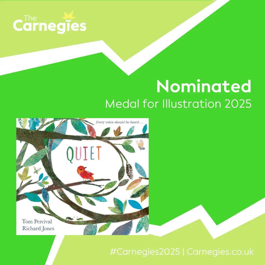 Tom Percival (@tompercivalsays) on Twitter photo I’ve just found out that THREE books I’ve worked on are nominated for the <a href="/CarnegieMedals/">The Carnegies</a>
It’s The Wrong Shoes and the Bridges which I wrote and illustrated and Quiet, which <a href="/apaintedmouse/">Richard Jones</a> BEAUTIFULLY illustrated.
Fingers crossed for the next stage!
#Carnegies2025 I’ve just found out that THREE books I’ve worked on are nominated for the <a href="/CarnegieMedals/">The Carnegies</a>
It’s The Wrong Shoes and the Bridges which I wrote and illustrated and Quiet, which <a href="/apaintedmouse/">Richard Jones</a> BEAUTIFULLY illustrated.
Fingers crossed for the next stage!
#Carnegies2025
