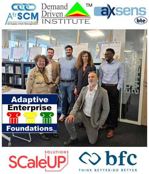 ddinstitute's tweet image. Caroline MONDON leads an Adaptive Enterprise Foundations (AEF) program hosted by AfrSCM - Association francophone de Supply Chain Management and Axsens bte #aefp #demanddriven #ddmrp #thoughtware #supplychainresilience