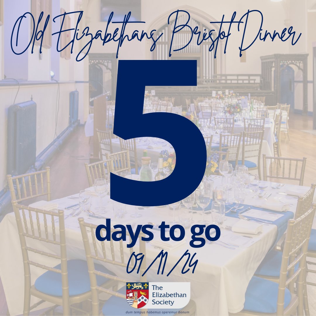 Just 5 days to go!
We cannot wait to welcome OEs back to QEH for our biggest alumni event of the year!

Today is the last day you can purchase a ticket, make sure you get one before it's too late!: qehelizabethansociety.com/event/bristol-… 

#stayconnected #lifelongbonds #unforgettableyears