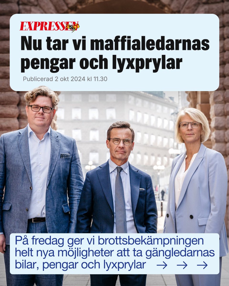 moderaterna's tweet photo. Det ska inte löna sig att vara gängkriminell. Och lyxprylar ska inte locka in barn i kriminalitet.

Nu ger vi polisen de verktyg de har efterfrågat och behöver.🧵 https://t.co/JiMI7Y399f