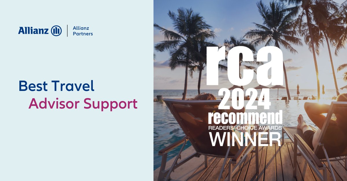 Thrilled to announce that <a href="/AllianzTravelUS/">Allianz Travel USA</a> has won a gold award for Best Travel Advisor Support at the 2024 <a href="/Recommendmag/">Recommend Magazine</a> Readers' Choice Awards! 🏆
This marks our second consecutive year of recognition from our trusted travel agent partners. allnz.co/3YMZ5aL