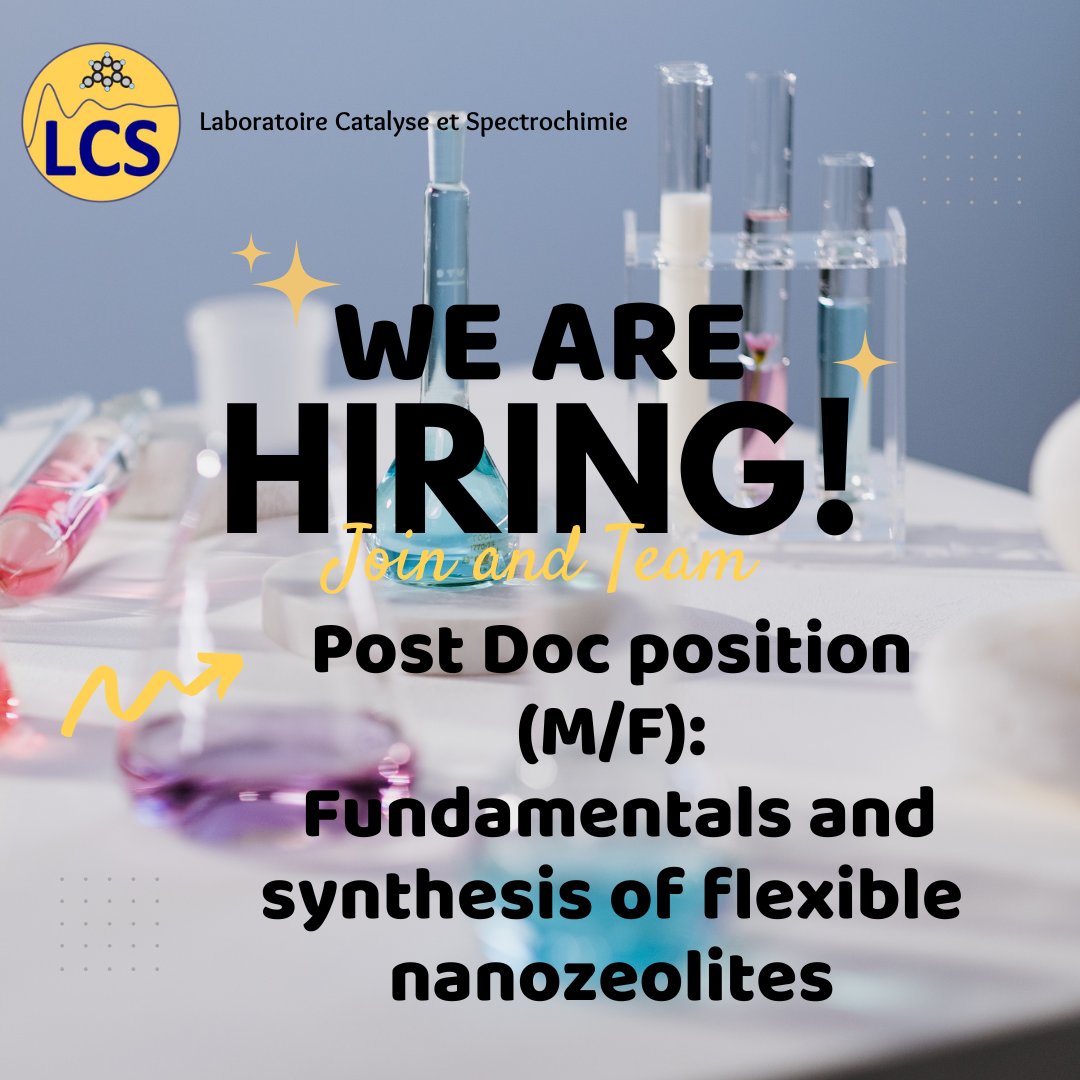👩‍🔬 🧑‍🔬 #JobOffer: The <a href="/labo_lcs/">Catalyse & Spectro</a> is looking for its future Post Doc position (M/F) in Fundamentals and synthesis of flexible #nanozeolites 

▶️emploi.cnrs.fr/Offres/CDD/UMR…

<a href="/Reseau_Carnot/">Carnot</a> <a href="/Carnot_ESP/">Institut Carnot Energie & Systèmes de Propulsion</a> <a href="/ensicaen/">ENSICAEN</a> <a href="/Universite_Caen/">Université de Caen Normandie</a> <a href="/emploicnrs/">Emploi CNRS</a>