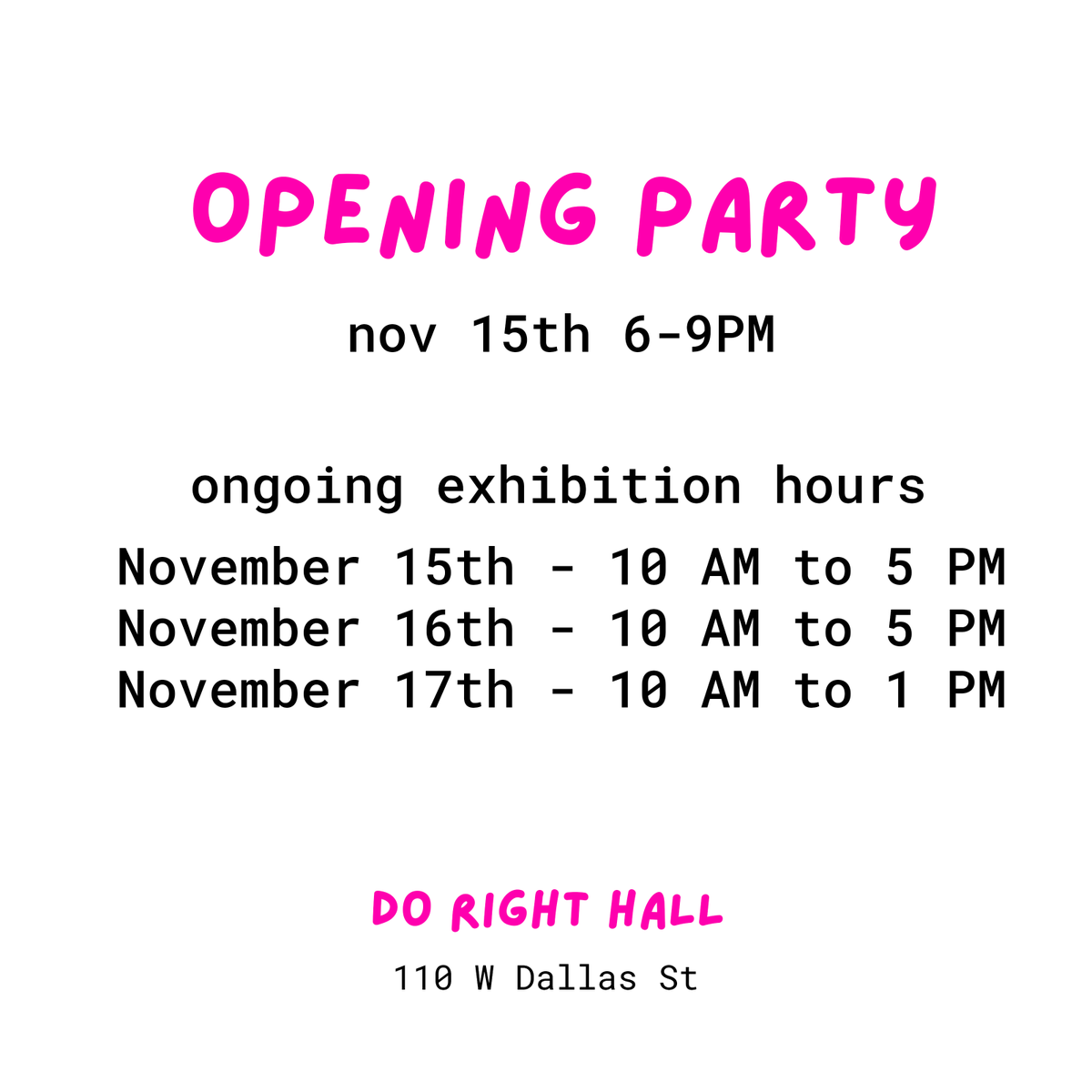 are you ready?

marfa schedule for next week 🤖

opening party rsvp below