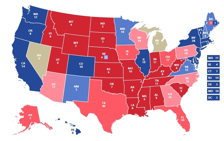 🚨 #New  Electoral college map - via <a href="/InsiderPolling/">InsiderAdvantage Polling</a>

🔴 Trump 291 🎖️
🔵 Harris 226

🗓️ 1 day to the election!