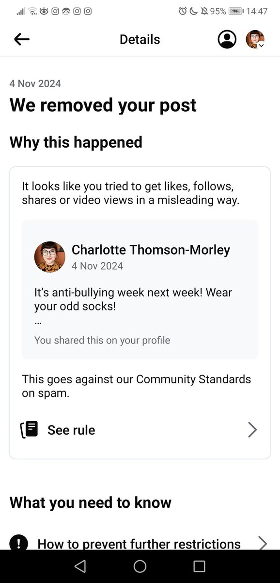 Charlotte Thomson-Morley - Illustrator (she/her) (@charlotteart) on Twitter photo Shared a post/link about Anti-bullying week on FB ... apparently it goes against community standards 🙄 <a href="/andyoddsock/">Andy & the Odd Socks</a> <a href="/ABAonline/">Anti-Bullying Alliance #AntiBullyingWeek</a> ...I can only assume Meta are a big fan of bullying, kinda makes sense. Shared a post/link about Anti-bullying week on FB ... apparently it goes against community standards 🙄 <a href="/andyoddsock/">Andy & the Odd Socks</a> <a href="/ABAonline/">Anti-Bullying Alliance #AntiBullyingWeek</a> ...I can only assume Meta are a big fan of bullying, kinda makes sense.