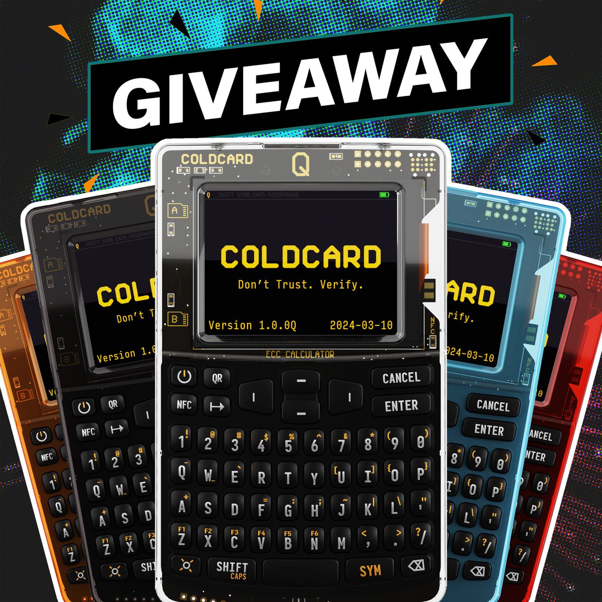 Do you know someone who still has their Bitcoin on an exchange? The amazing crew at <a href="/Coinkite/">Coinkite</a> has provided us with a <a href="/COLDCARDwallet/">COLDCARD</a> Q to give away, helping someone take their first steps toward self-custody!

If you have a friend or family member who urgently needs this, comment